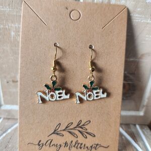 Hand Crafted Noel Earrings - Gold and Green
